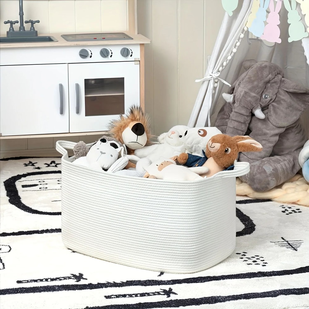 Large Woven Cotton Storage Basket 3