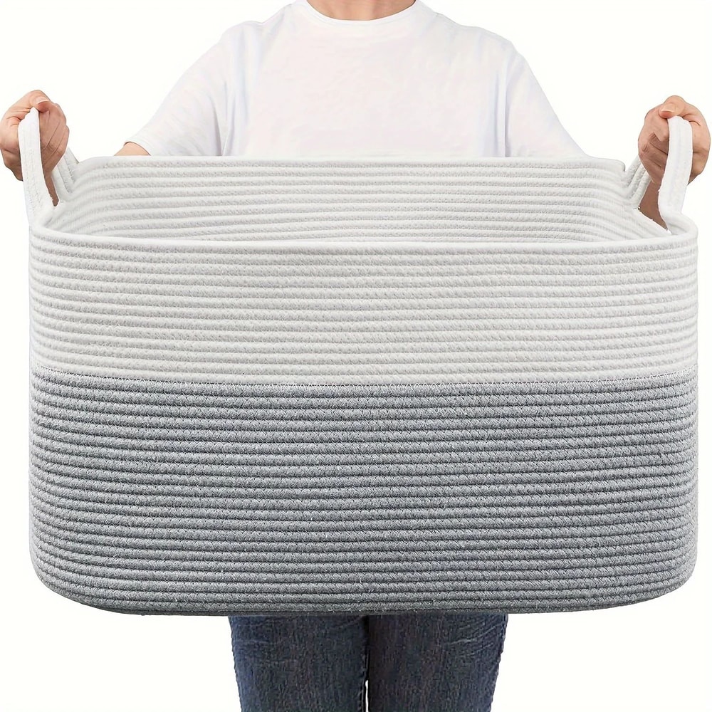 Large Woven Cotton Storage Basket 1
