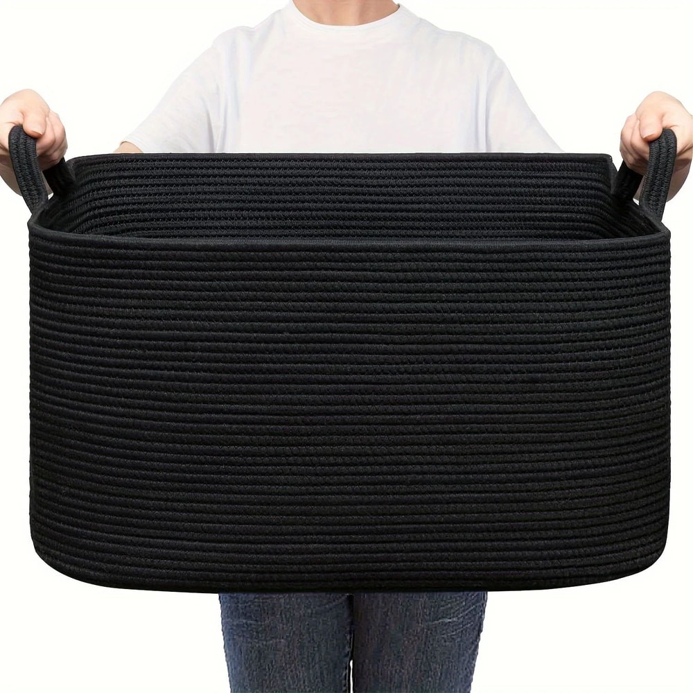 Large Woven Cotton Storage Basket 2