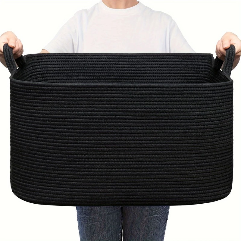 Large Woven Cotton Storage Basket 2