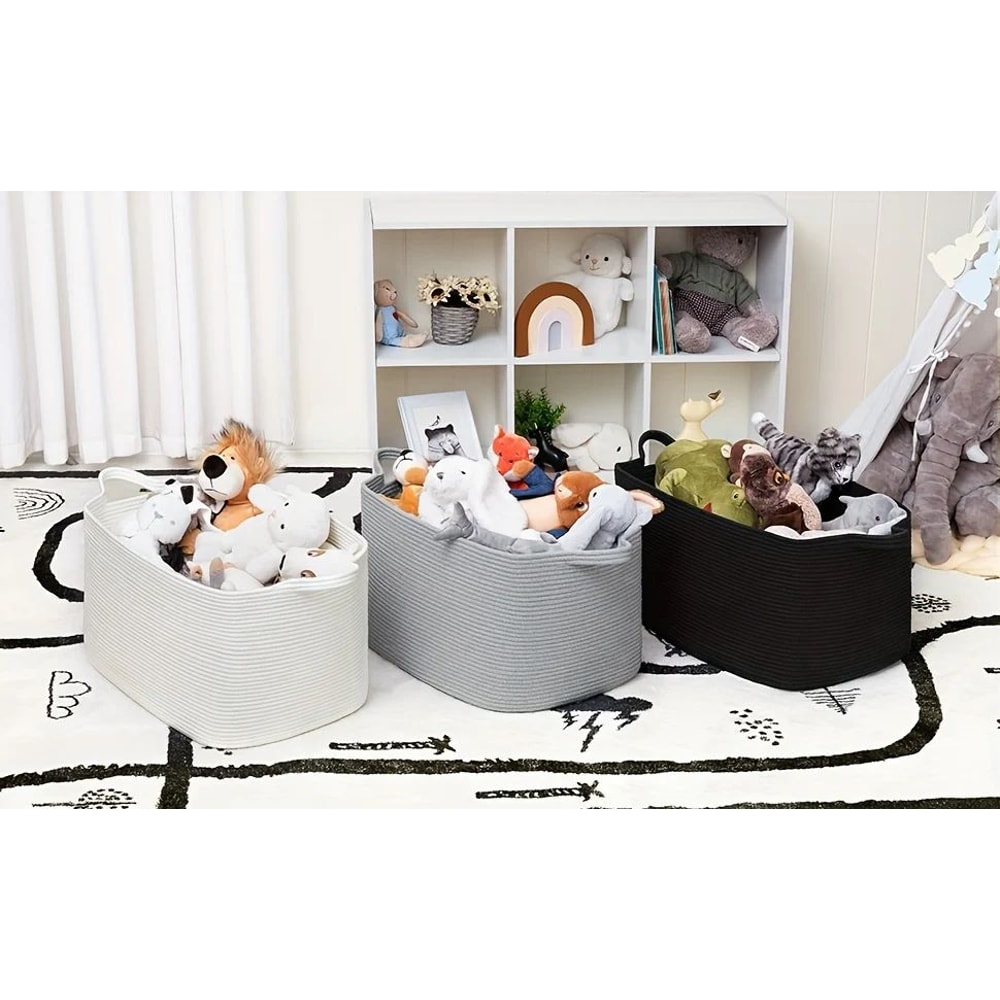 Large Woven Cotton Storage Basket 7