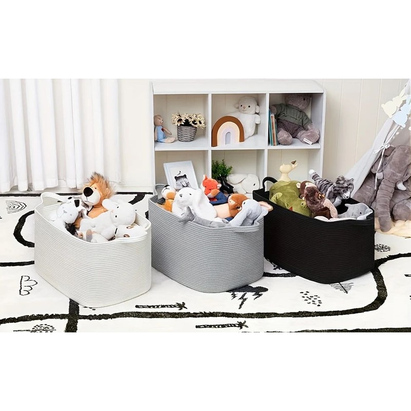 Large Woven Cotton Storage Basket 7