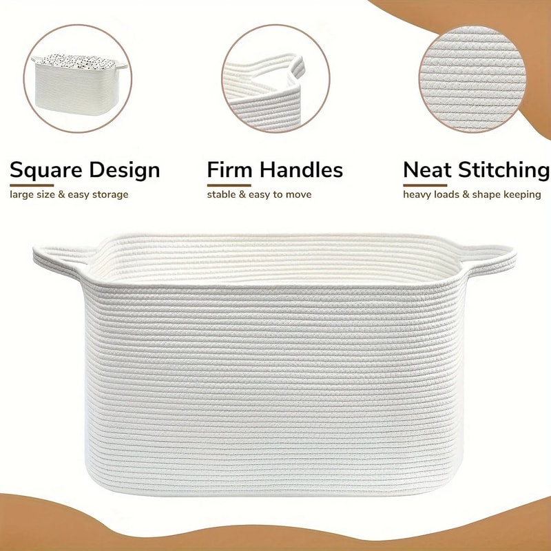 Large Woven Cotton Storage Basket 9