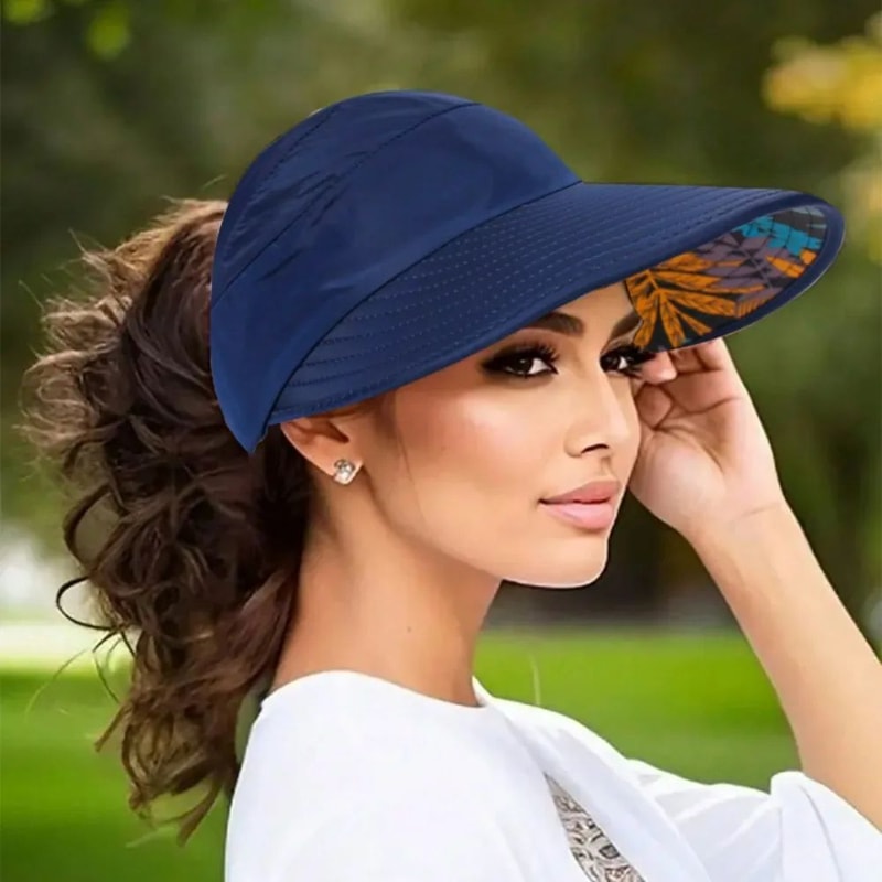 Wide Brim Ponytail Sun Hat 5