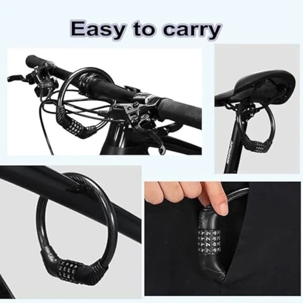 4 Digit Combination Bicycle Cable Lock 5