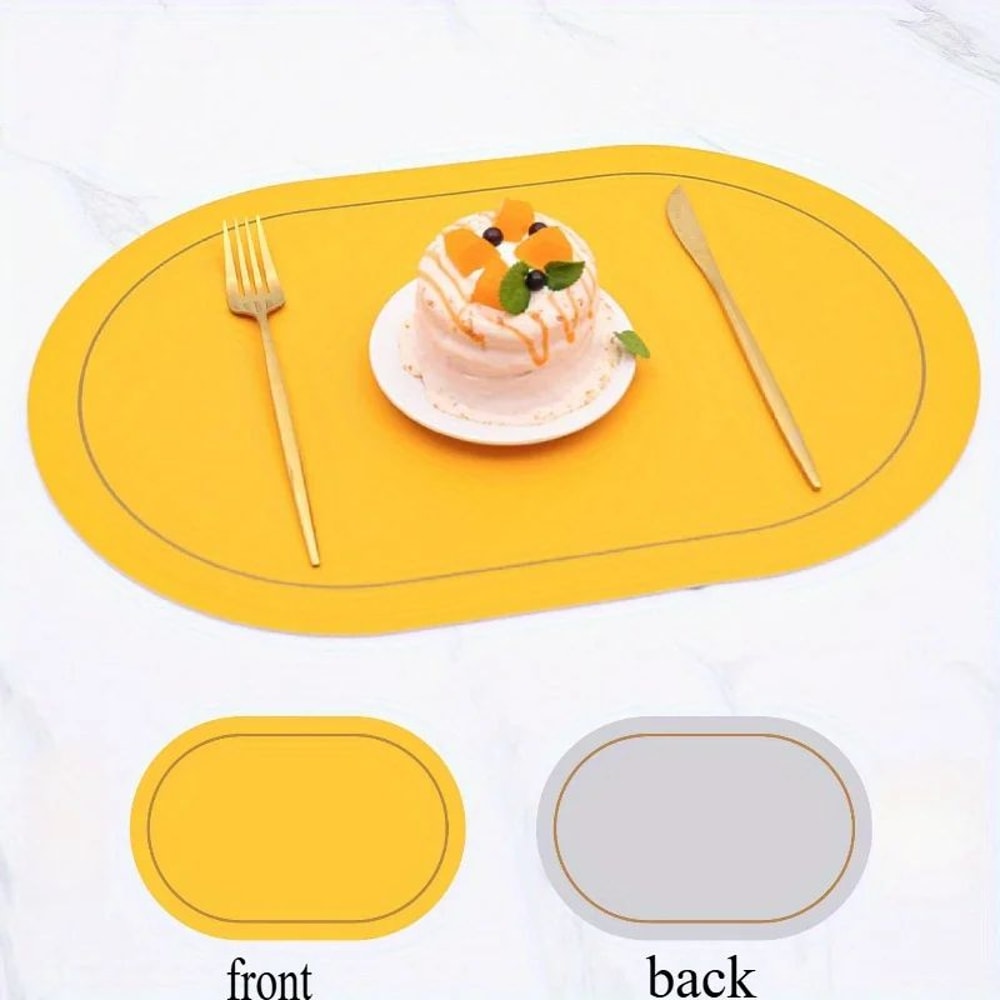 PU Leather Reversible Dining Placemats 1