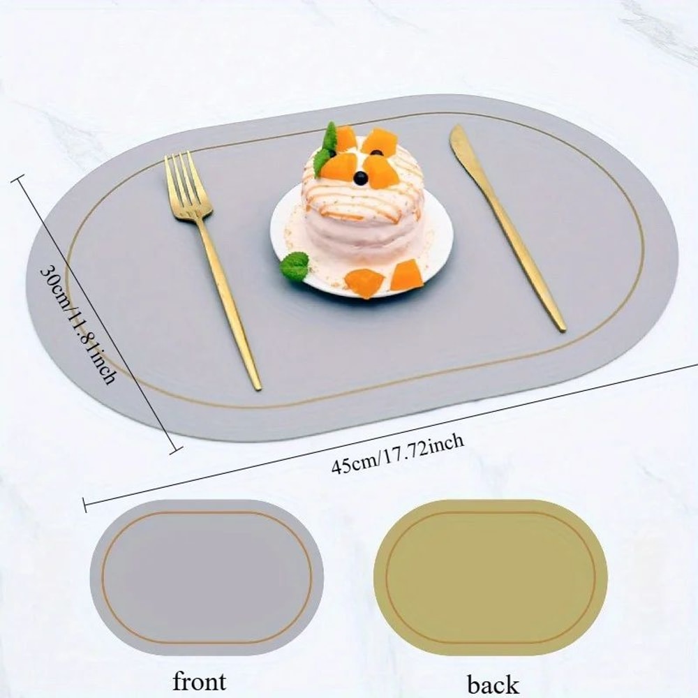 PU Leather Reversible Dining Placemats 2