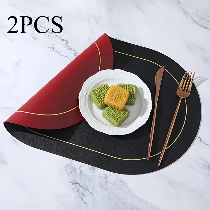PU Leather Reversible Dining Placemats 7