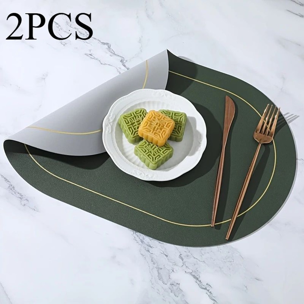 PU Leather Reversible Dining Placemats 8
