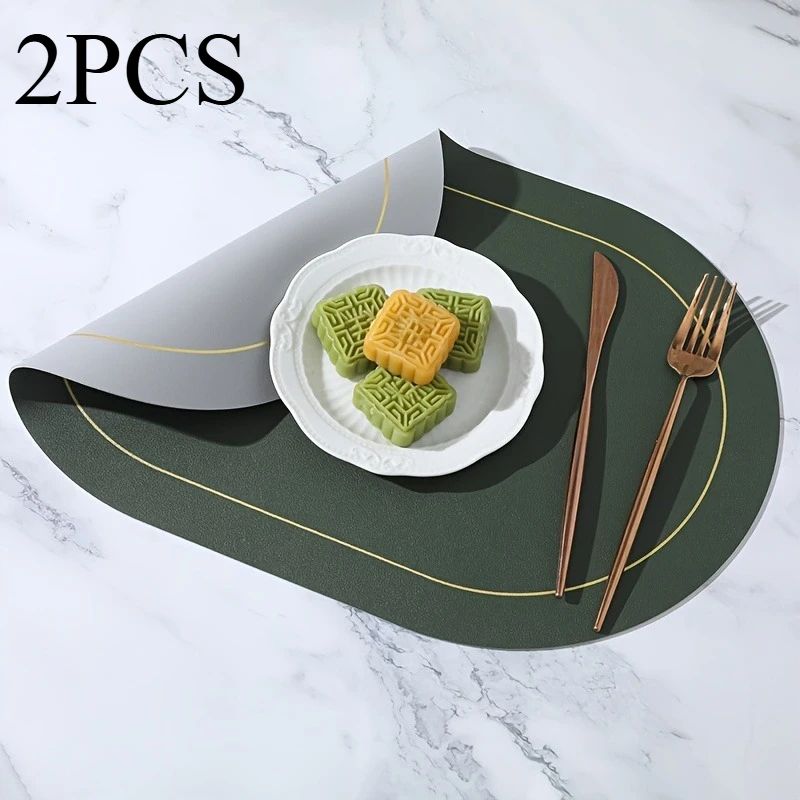PU Leather Reversible Dining Placemats 8