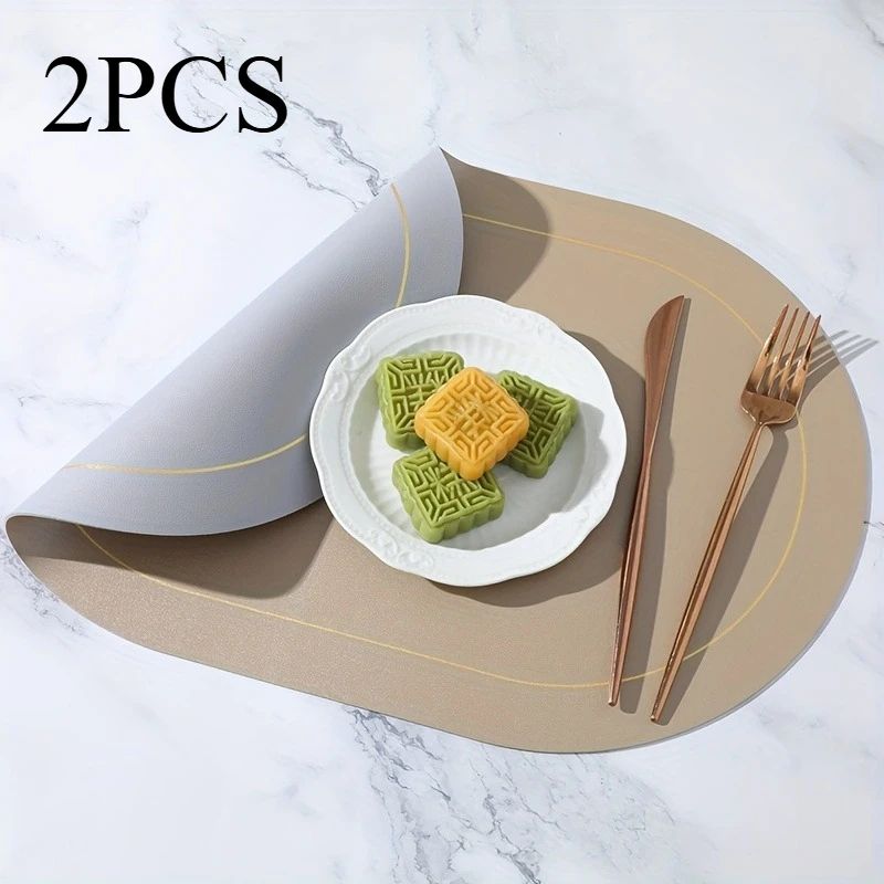 PU Leather Reversible Dining Placemats 9