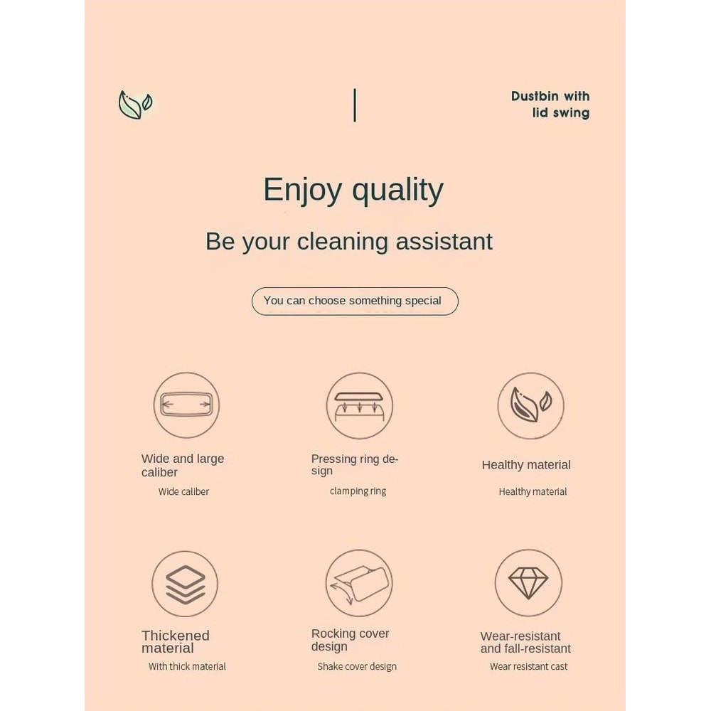 14L Square Plastic Trash Can With Lid 8