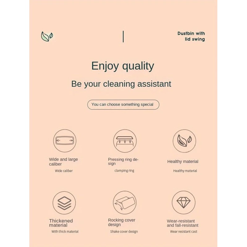 14L Square Plastic Trash Can With Lid 8