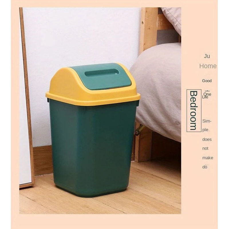 14L Square Plastic Trash Can With Lid 13