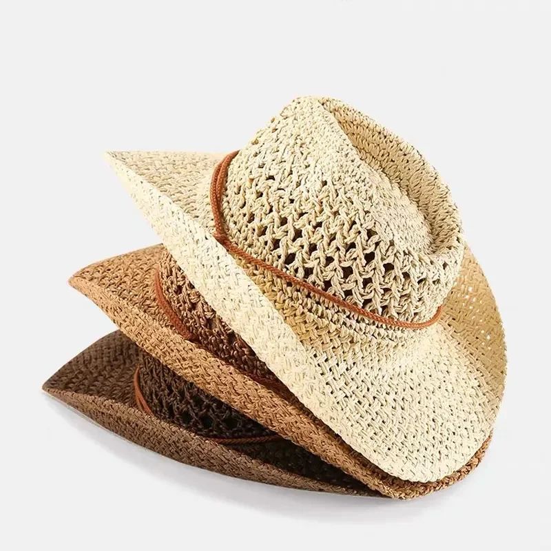 Women Straw Western Cowboy Sun Hat 0