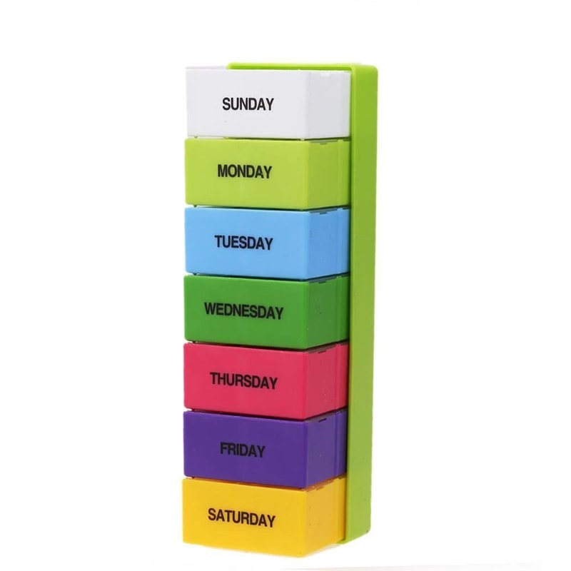 Rainbow 7 Day Pill Organizer Box 1