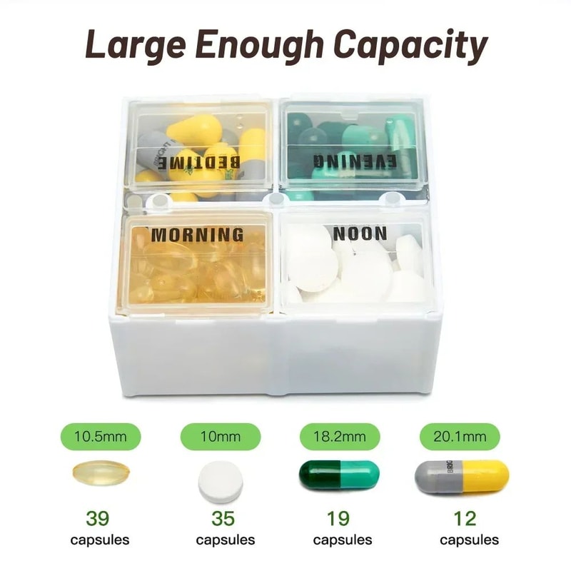 Rainbow 7 Day Pill Organizer Box 8