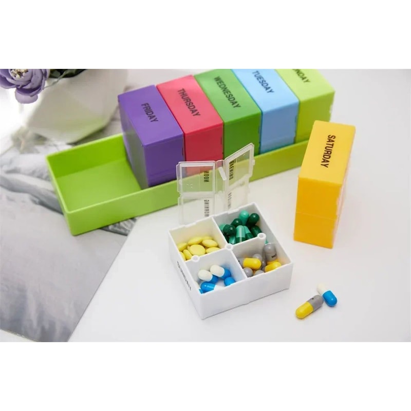 Rainbow 7 Day Pill Organizer Box 11