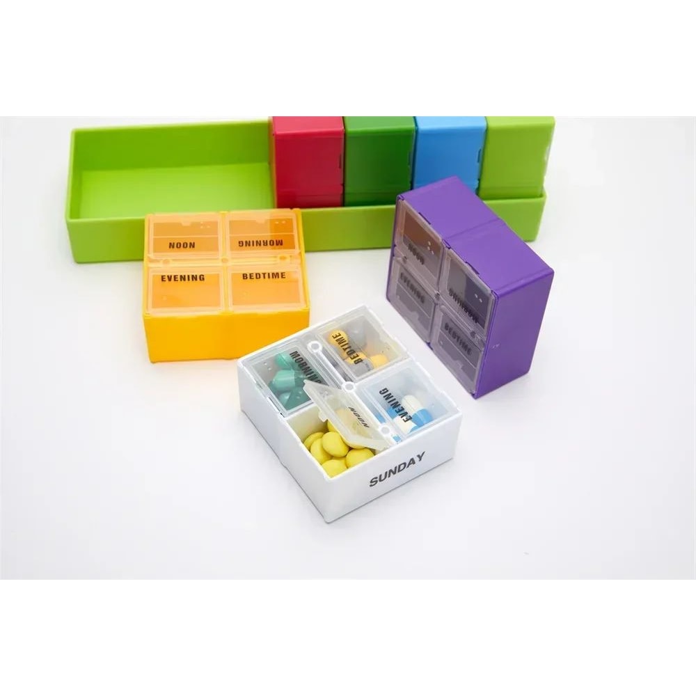 Rainbow 7 Day Pill Organizer Box 15