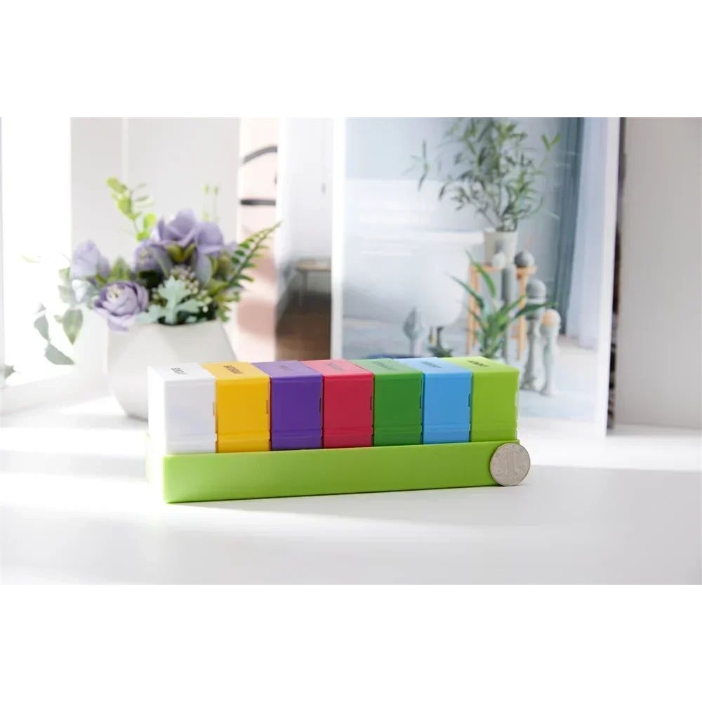Rainbow 7 Day Pill Organizer Box 13
