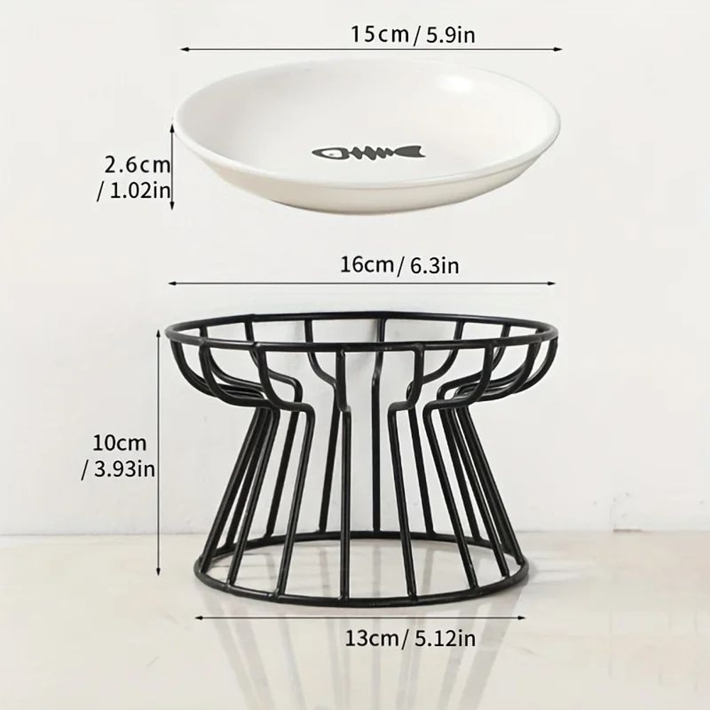 Elevated Ceramic Pet Food Bowl With Stand 1