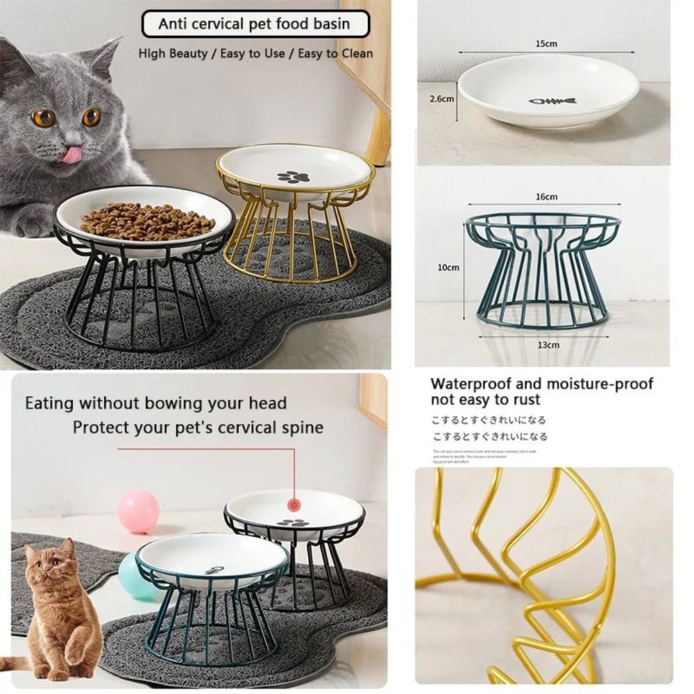 Elevated Ceramic Pet Food Bowl With Stand 2
