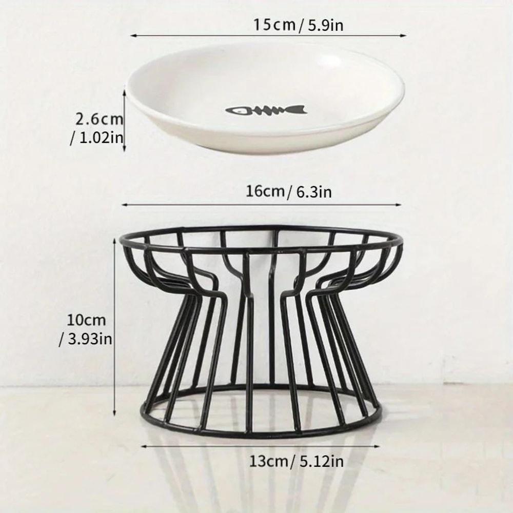 Elevated Ceramic Pet Food Bowl With Stand 13