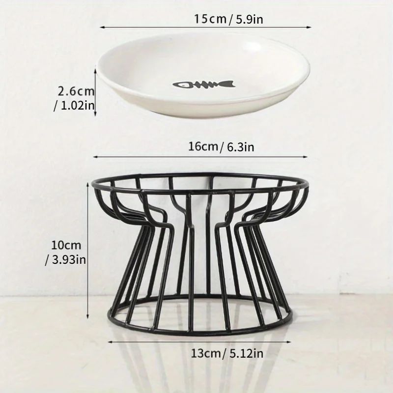 Elevated Ceramic Pet Food Bowl With Stand 13