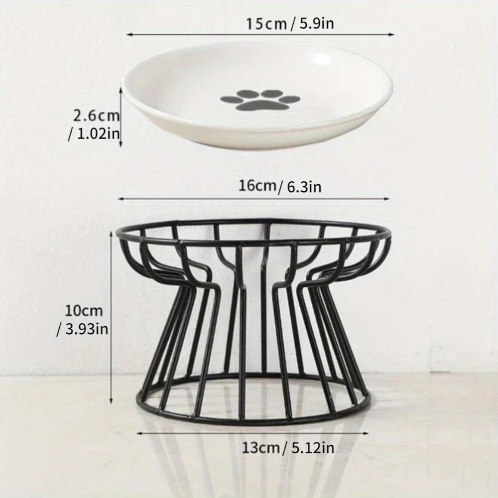 Elevated Ceramic Pet Food Bowl With Stand 12