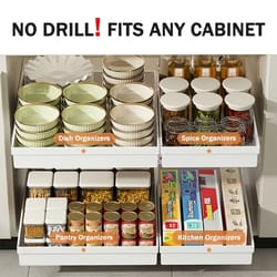 no drill slide out cabinet organizer