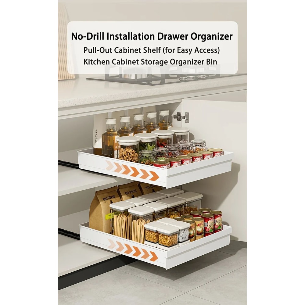 No Drill Slide Out Cabinet Organizer 6