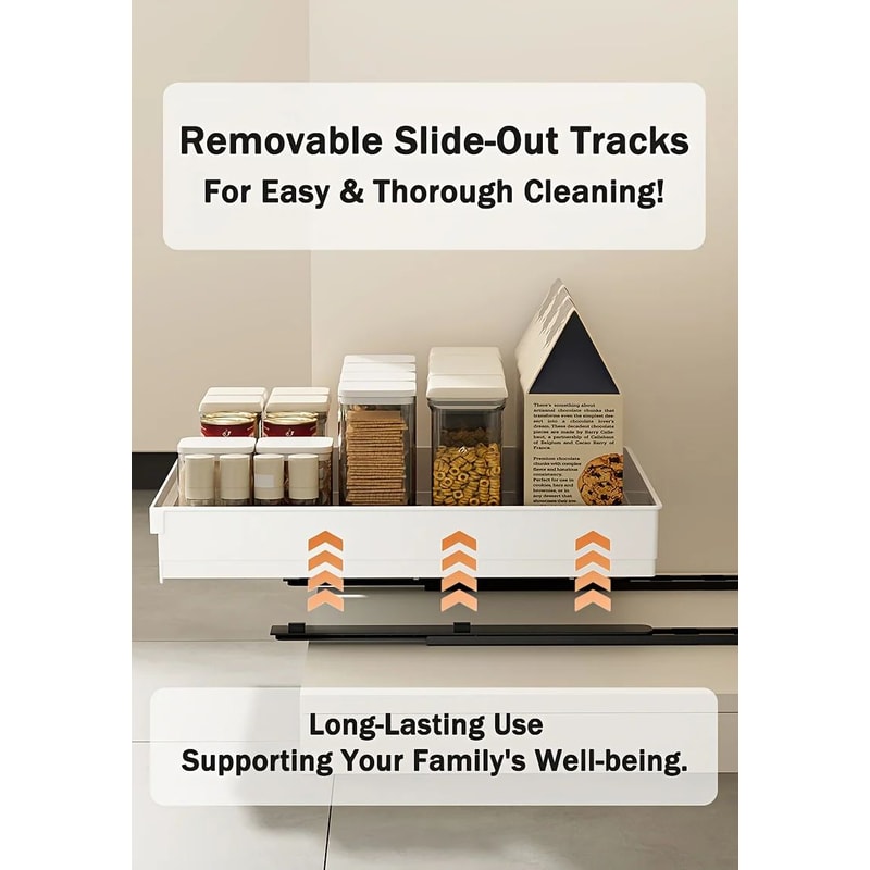 No Drill Slide Out Cabinet Organizer 8