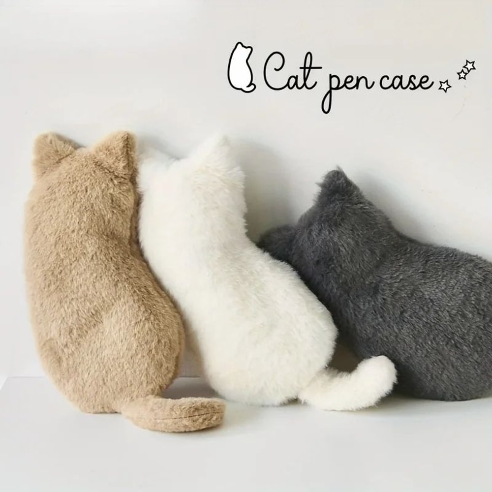 Plush Cat Pencil Case Storage Bag 2