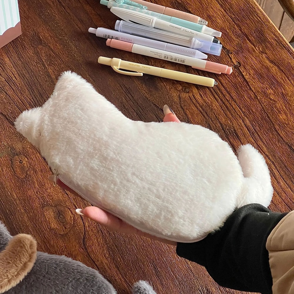 Plush Cat Pencil Case Storage Bag 6