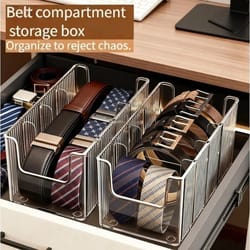 transparent belt and tie organizer box