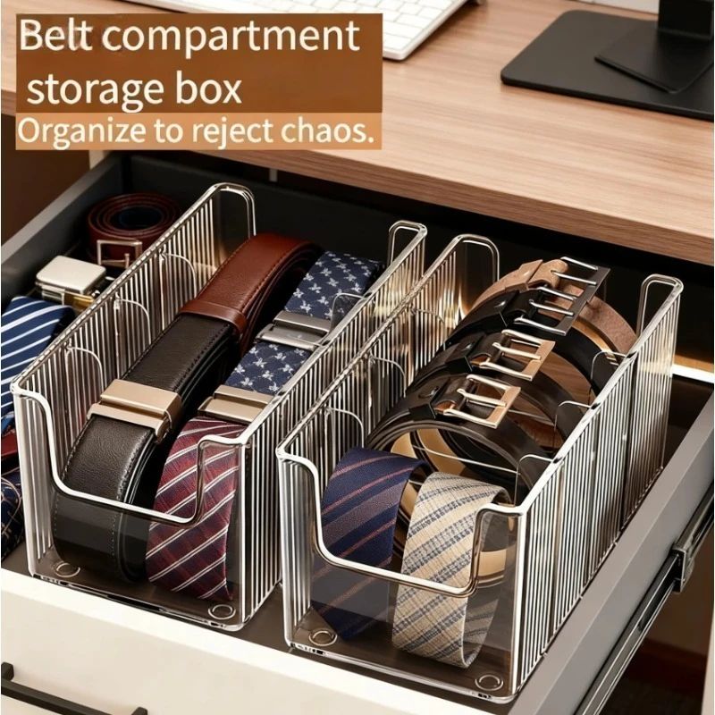 Transparent Belt And Tie Organizer Box 0