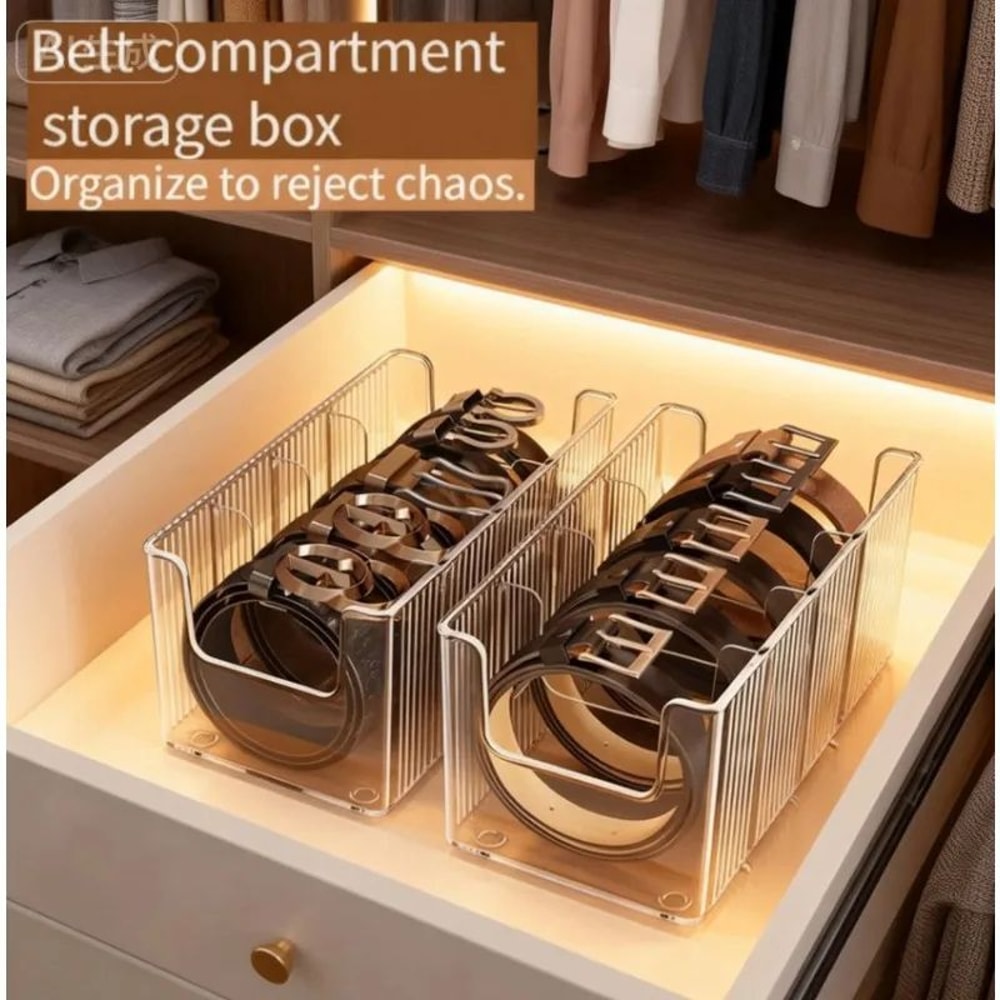 Transparent Belt And Tie Organizer Box 1