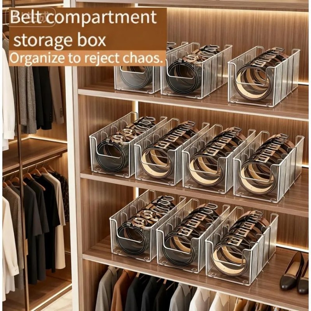 Transparent Belt And Tie Organizer Box 5