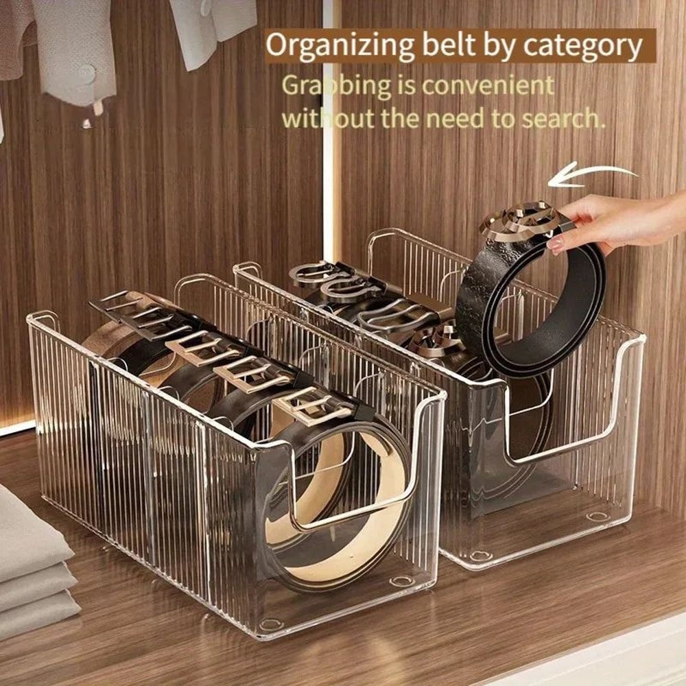 Transparent Belt And Tie Organizer Box 6