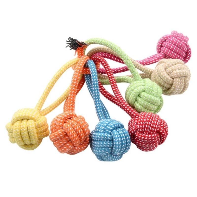 Cotton Rope Chew Ball Dog Toy Random Color 0