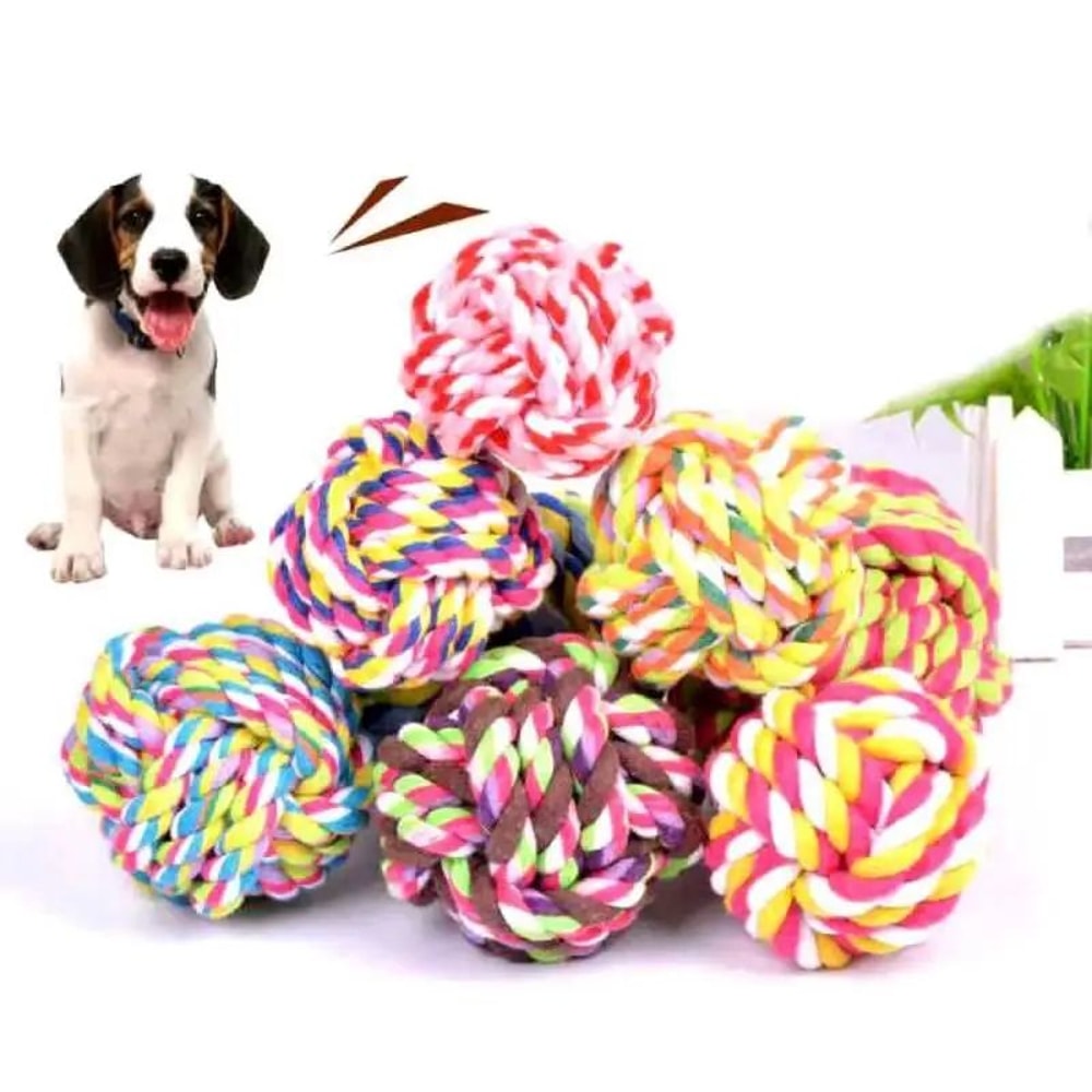 Colorful Rope Ball Chew Dog Toy 0