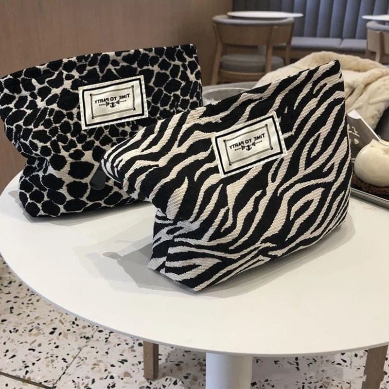 Leopard And Zebra Print Makeup Bag 0