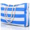 Striped Waterproof Foldable Beach Bag 10