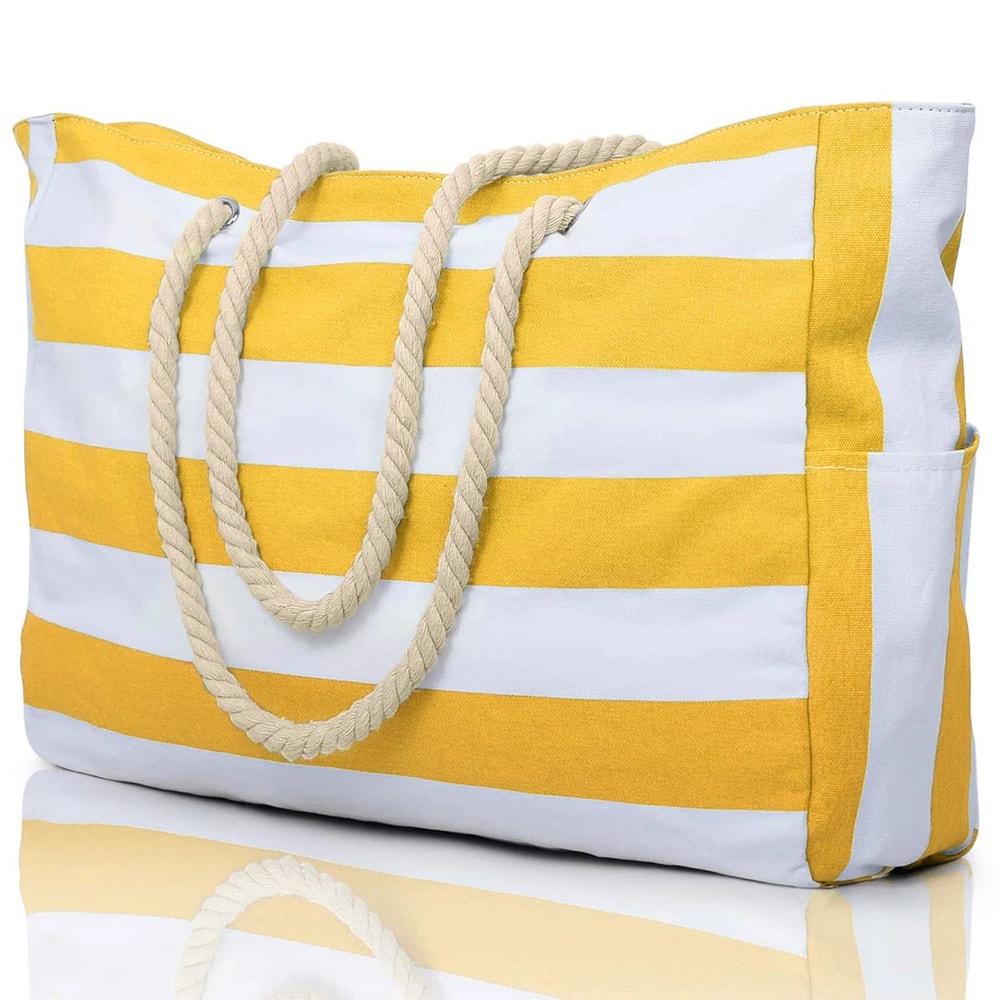 Striped Waterproof Foldable Beach Bag 11