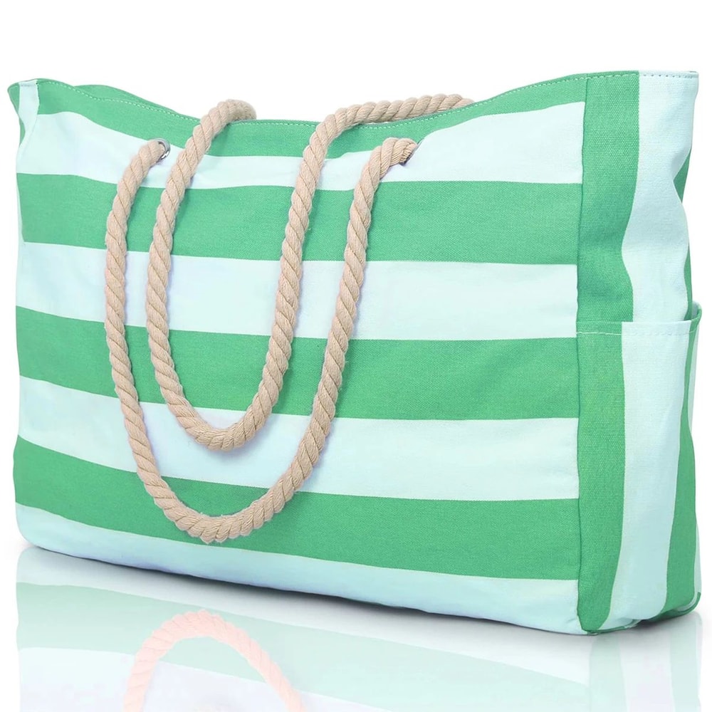 Striped Waterproof Foldable Beach Bag 12