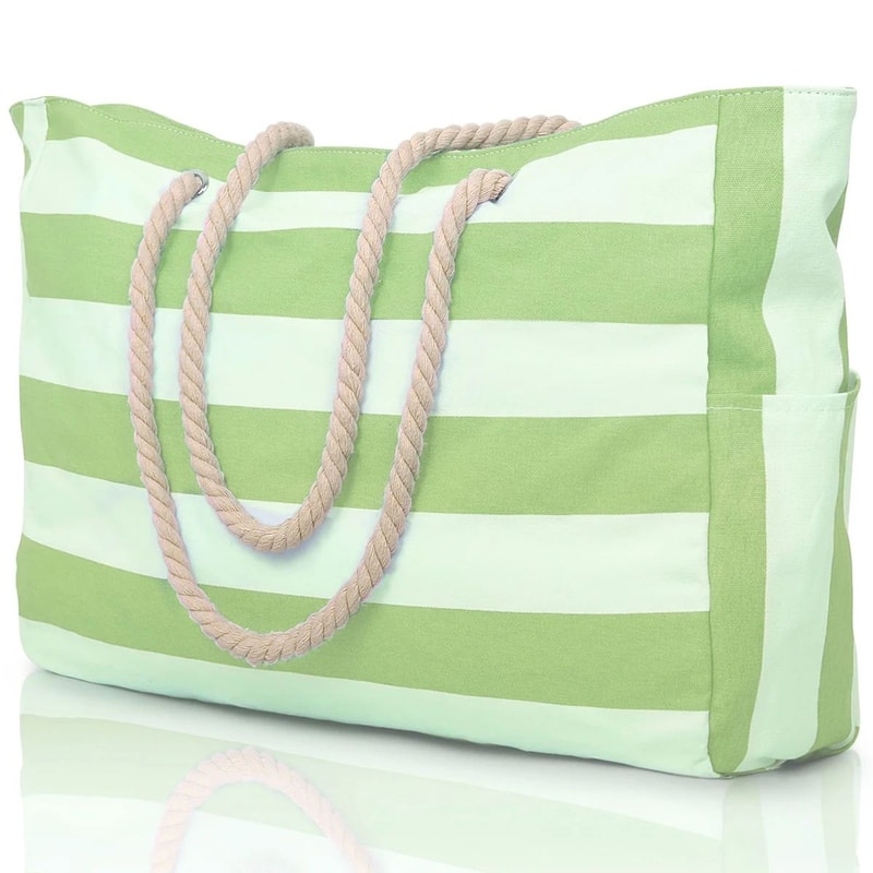 Striped Waterproof Foldable Beach Bag 13