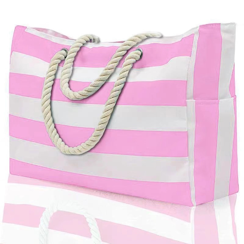 Striped Waterproof Foldable Beach Bag 16