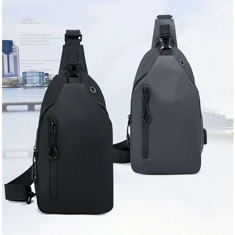 Men Nylon Crossbody Chest Bag 6