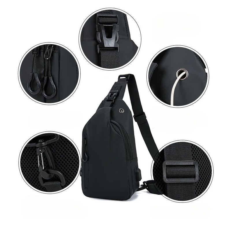 Men Nylon Crossbody Chest Bag 7
