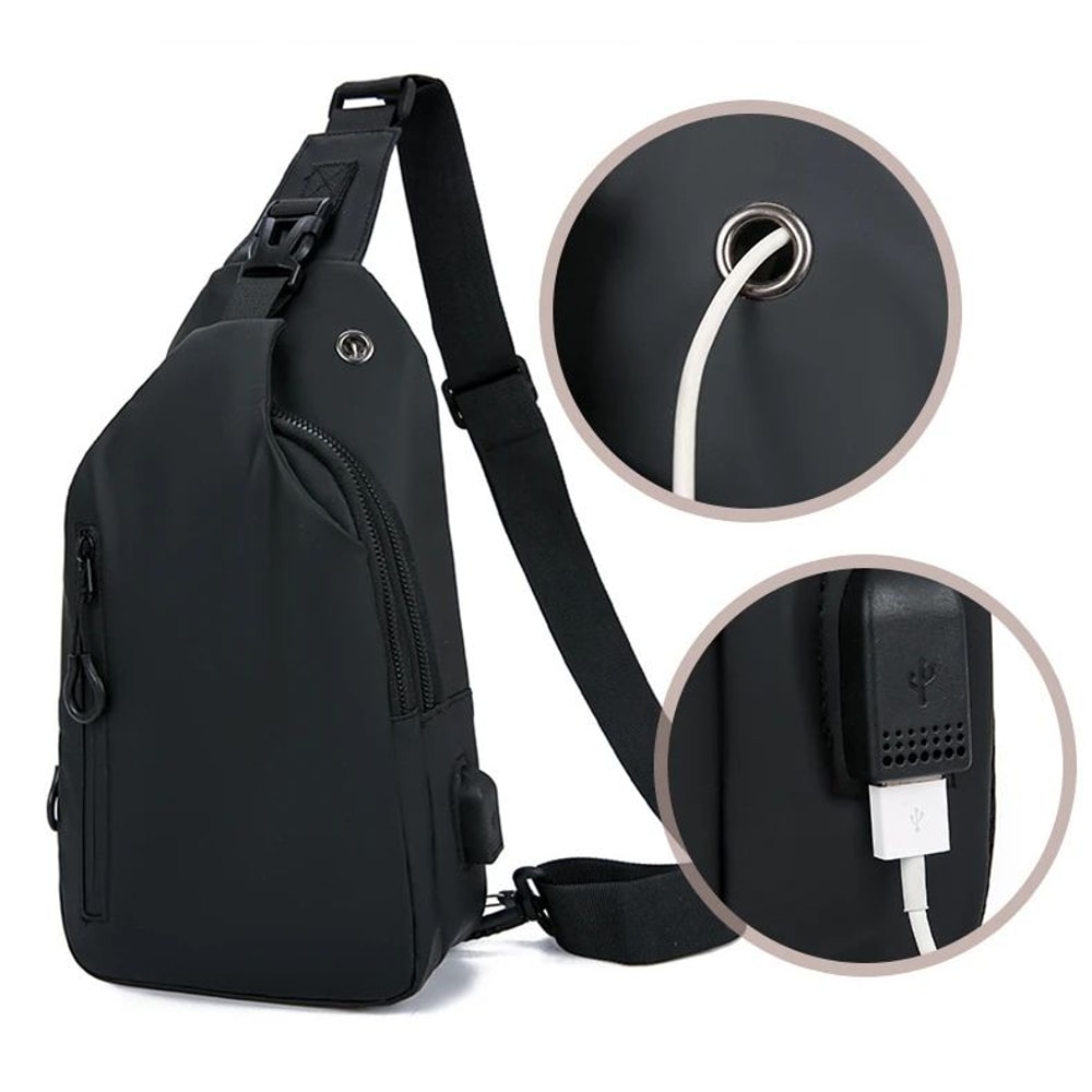 Men Nylon Crossbody Chest Bag 9